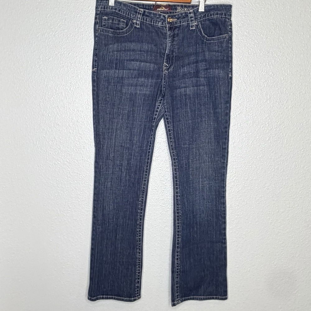 Jordache Bootcut Jeans 14‎ Ave Dark Wash Y2K Mid Rise Stretch Flap Pocket